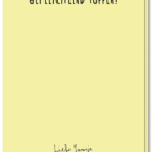 Achterkant 'wenskaart geslaagd twee vingers in de neus' met daarbij de tekst 'Gefeliciteerd Topper!'