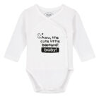 Rompertje baby lange mouw met daarop de tekst ' Aww, the cute little (bastard doorgestreept) Baby!'