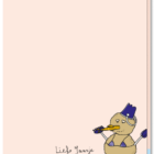 Achterkant Kerstkaarten met een knipoog, A6 formaat met een illustratie van een sneeuwpop van zand