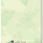 Achterkant wenskaart met een illustratie van een gekko